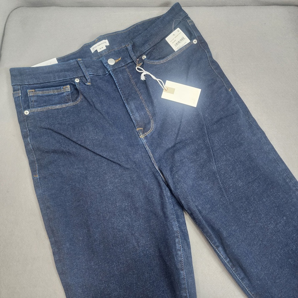 Good American Always Fits Good Legs Dark Blue Skinny Jeans 14-18